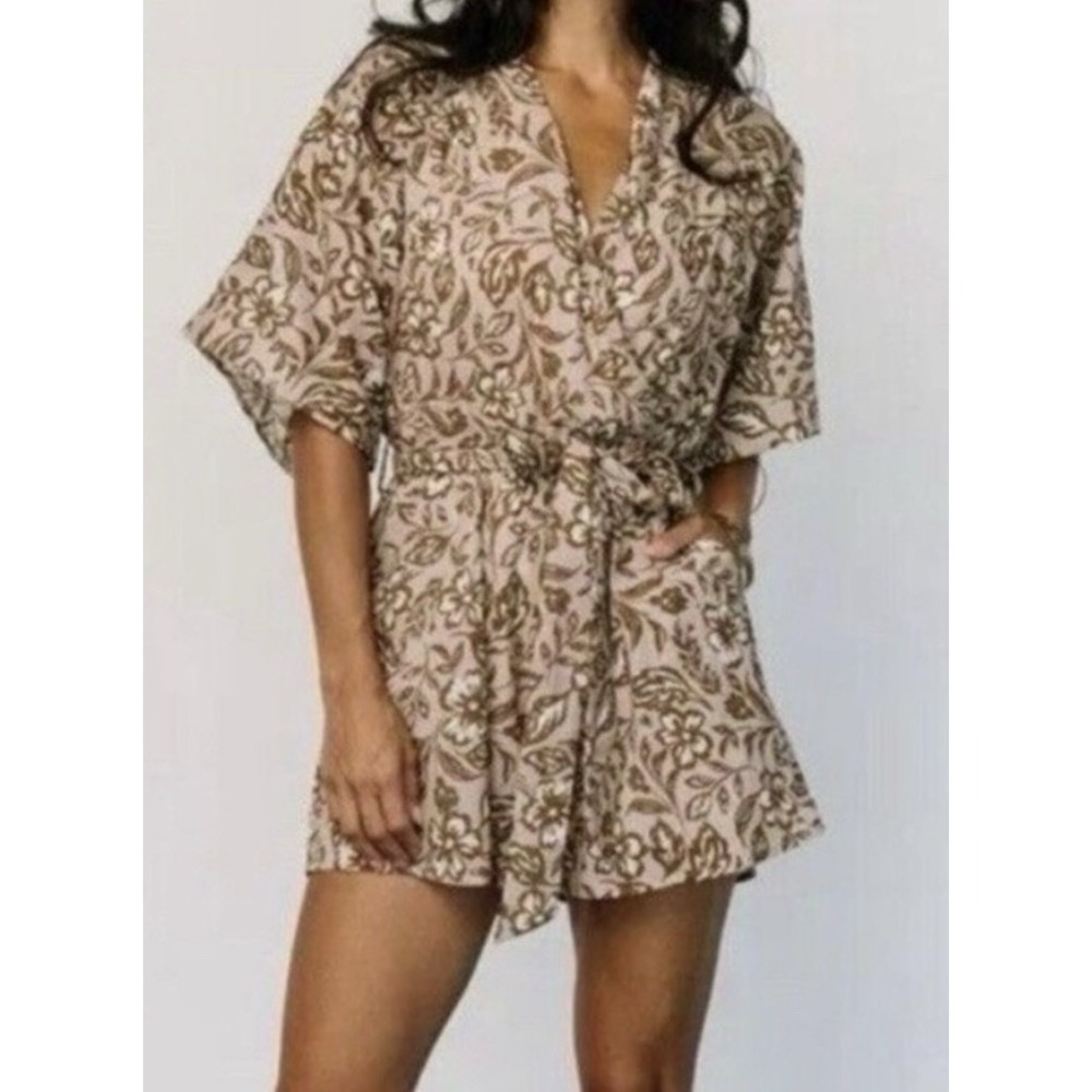 Baltic Born | Women's 1X Boho Floral 100% Cotton Connor Romper